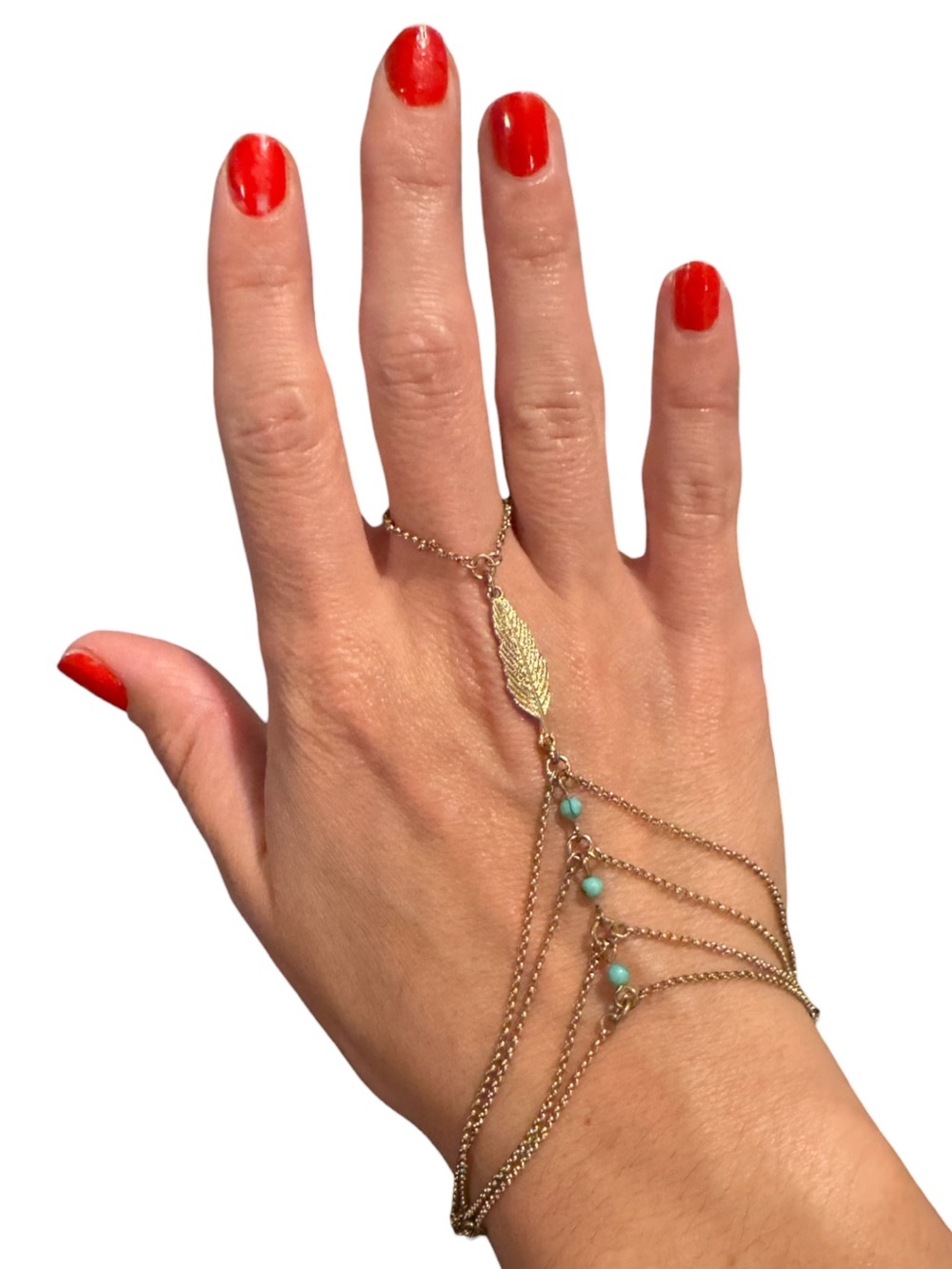 Gold Leaf Drop Hand Cuff